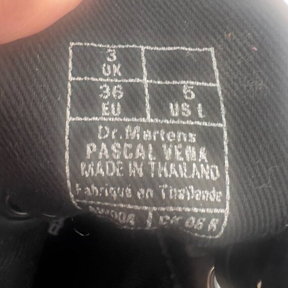Dr. Martens Pascal Vegan Black Embroidered Grunge Style Combat Boots Size 6 - Picture 10 of 10